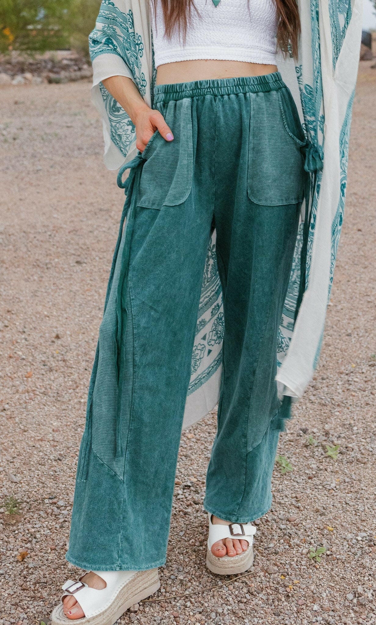 J.HER Mineral Wash Side Ribbon Bow pants