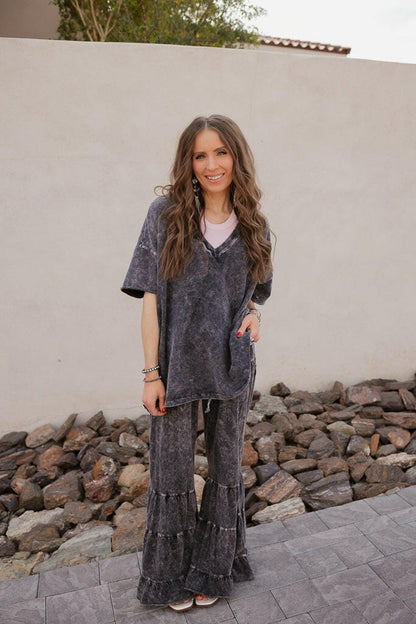 Rambling Rose Mineral Wash Flare LoungePants