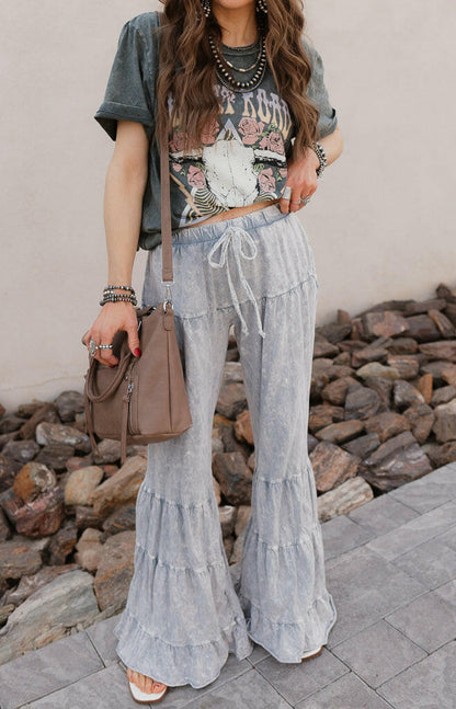 Rambling Rose Mineral Wash Flare LoungePants