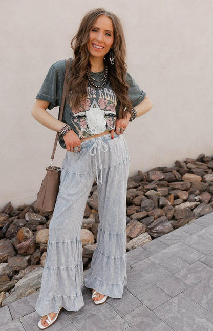 Rambling Rose Mineral Wash Flare LoungePants