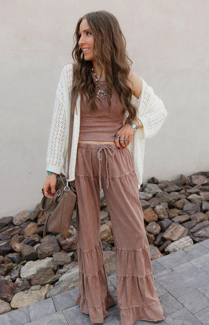 Rambling Rose Mineral Wash Flare LoungePants