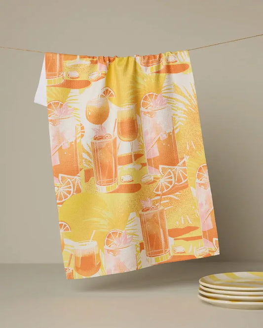 Sunset Happy Hour Tea Towel