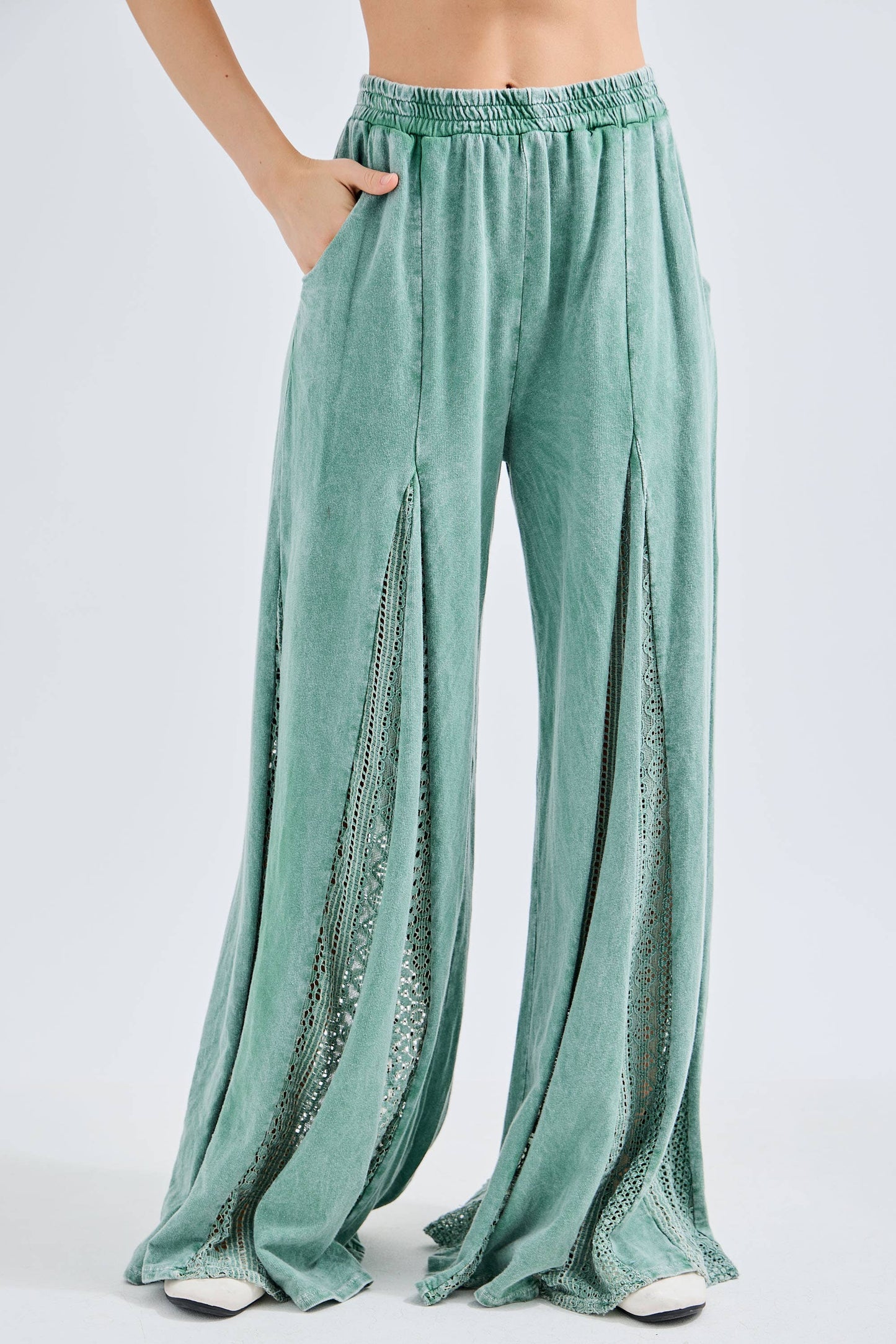 Boho Breeze Lace Flare Pants