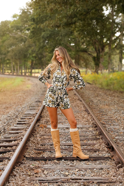 Felton Romper - Olive Floral