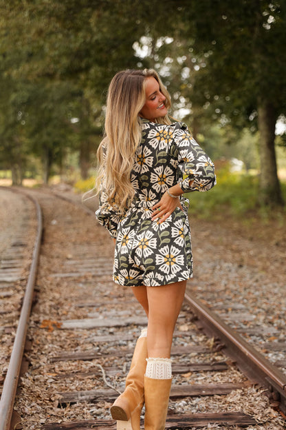 Felton Romper - Olive Floral
