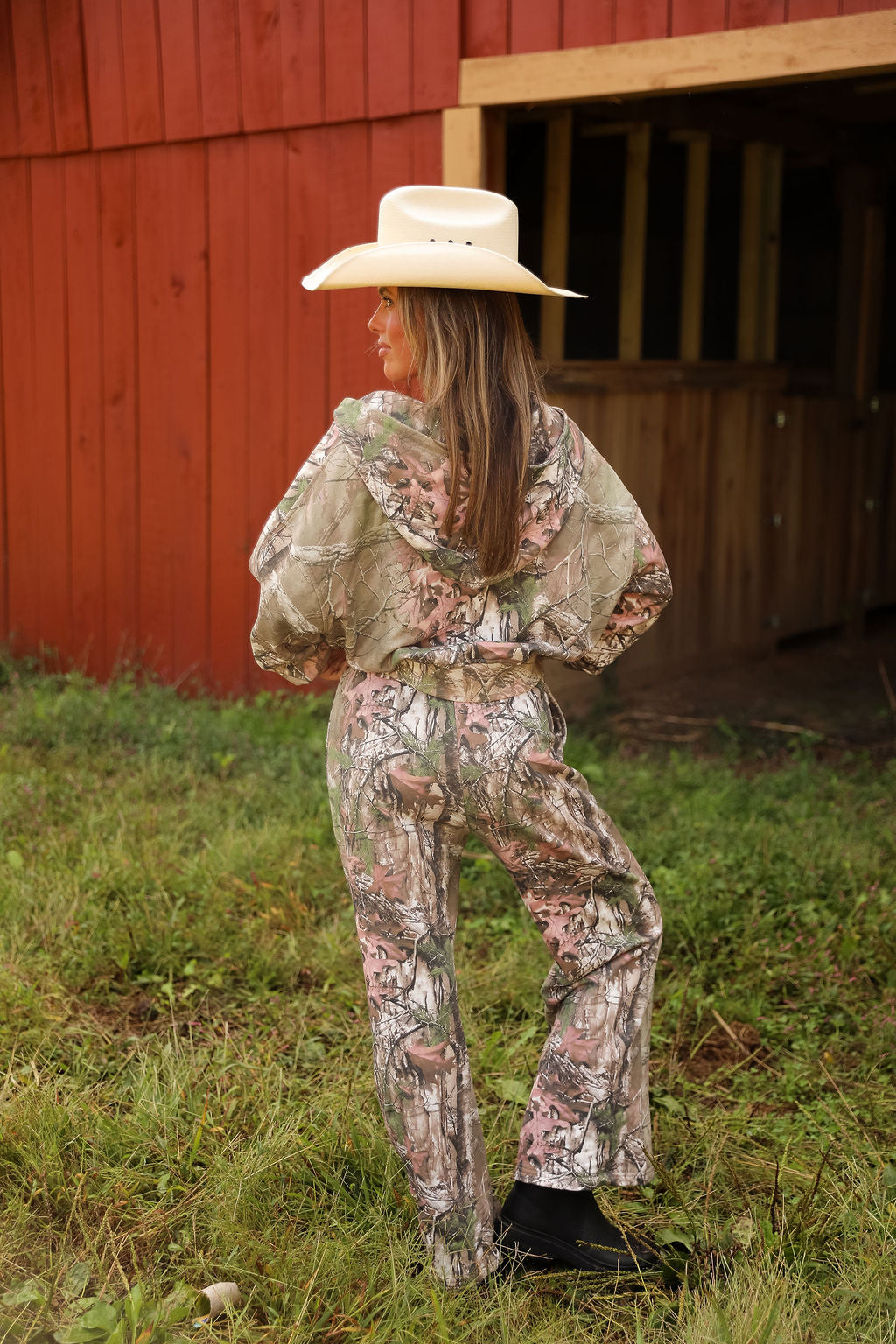 Cropped Zip Hoodie  - Camo