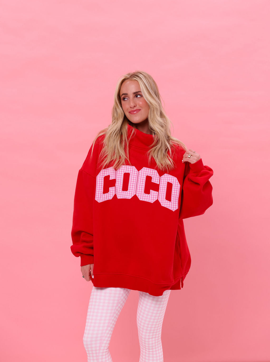 Coco Mockneck - Cherry Gingham