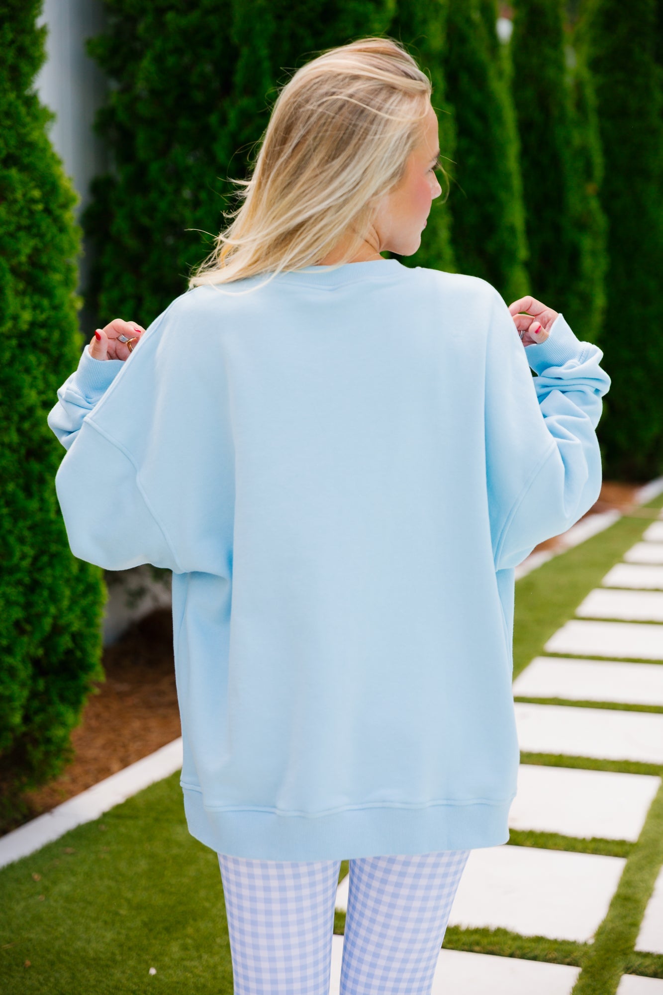 Coco Sweatshirt - Baby Blue Gingham