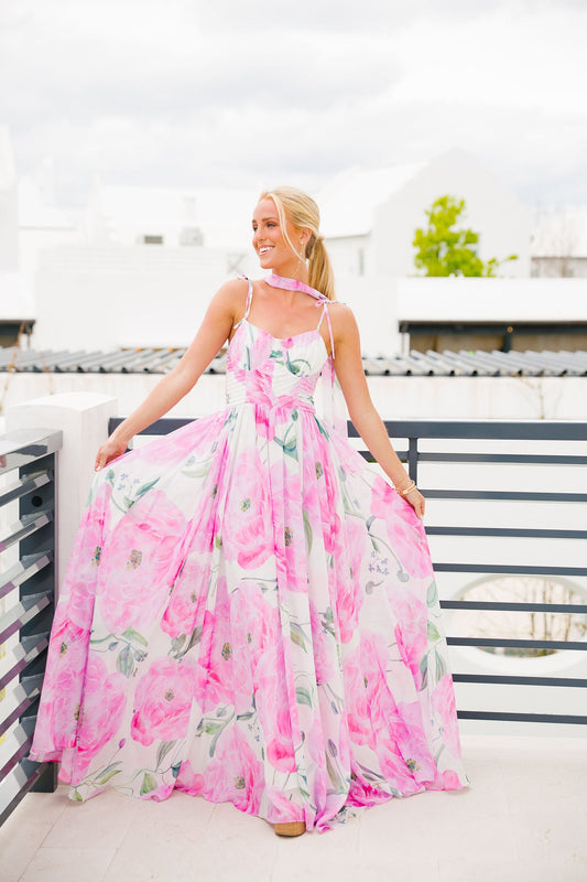 Evangeline Gown - Pink Floral