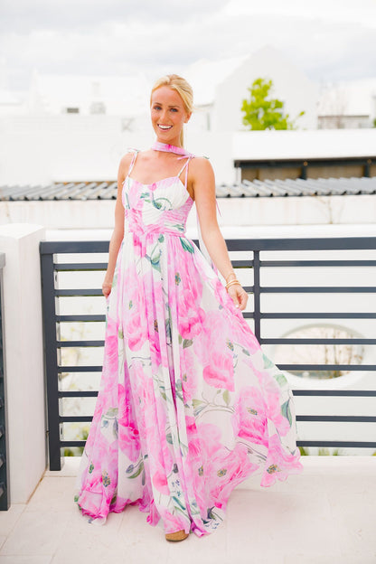 Evangeline Gown - Pink Floral