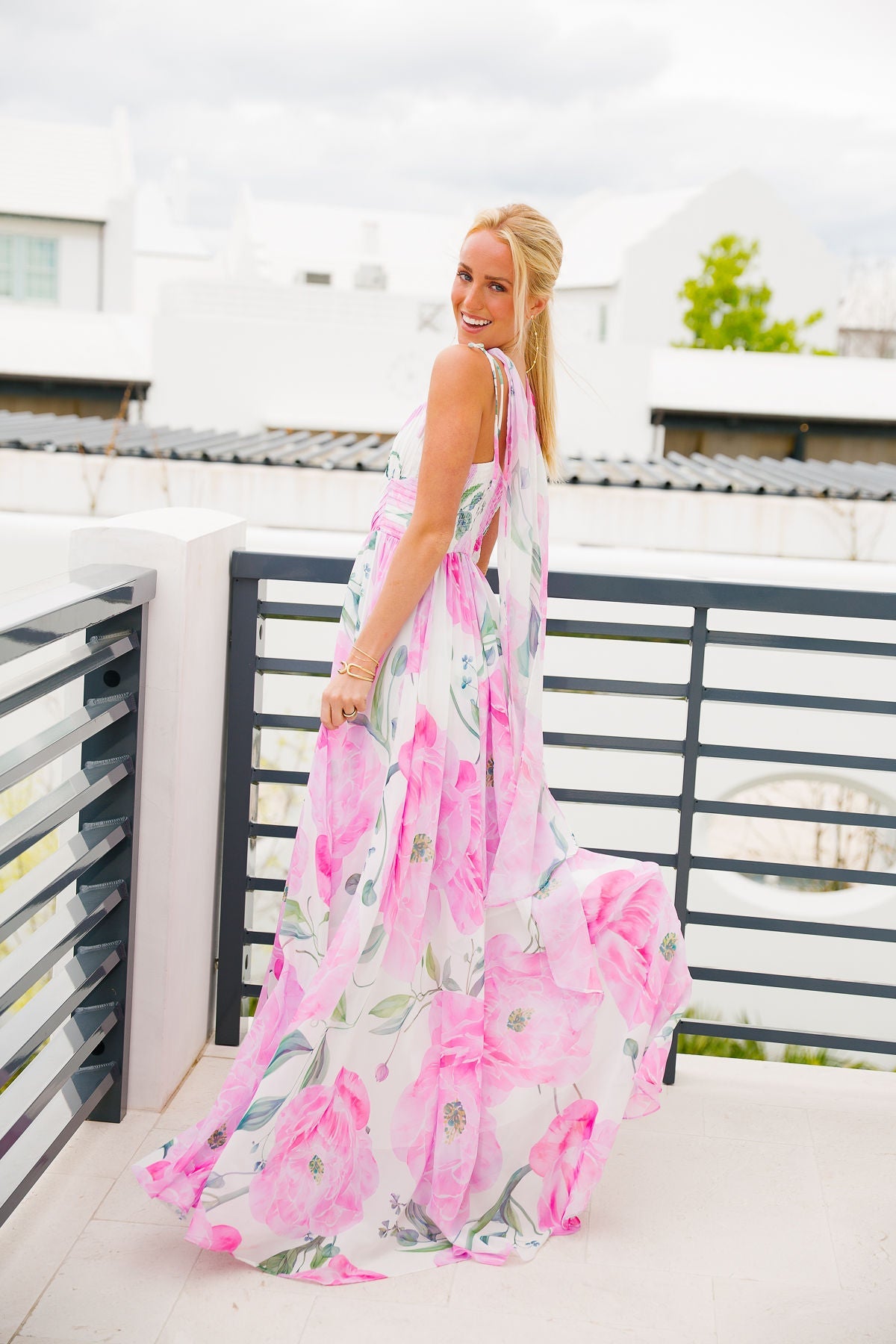 Evangeline Gown - Pink Floral