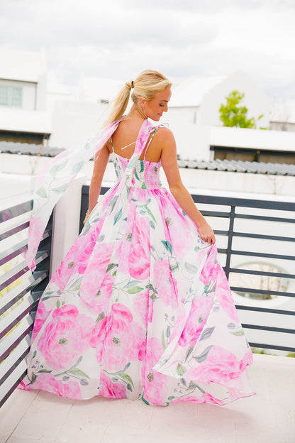 Evangeline Gown - Pink Floral