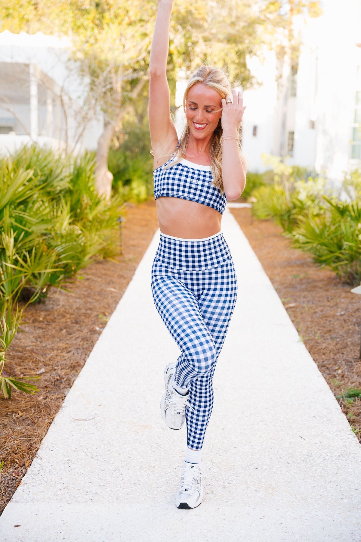 Coco Sculpt Leggings - Navy Gingham