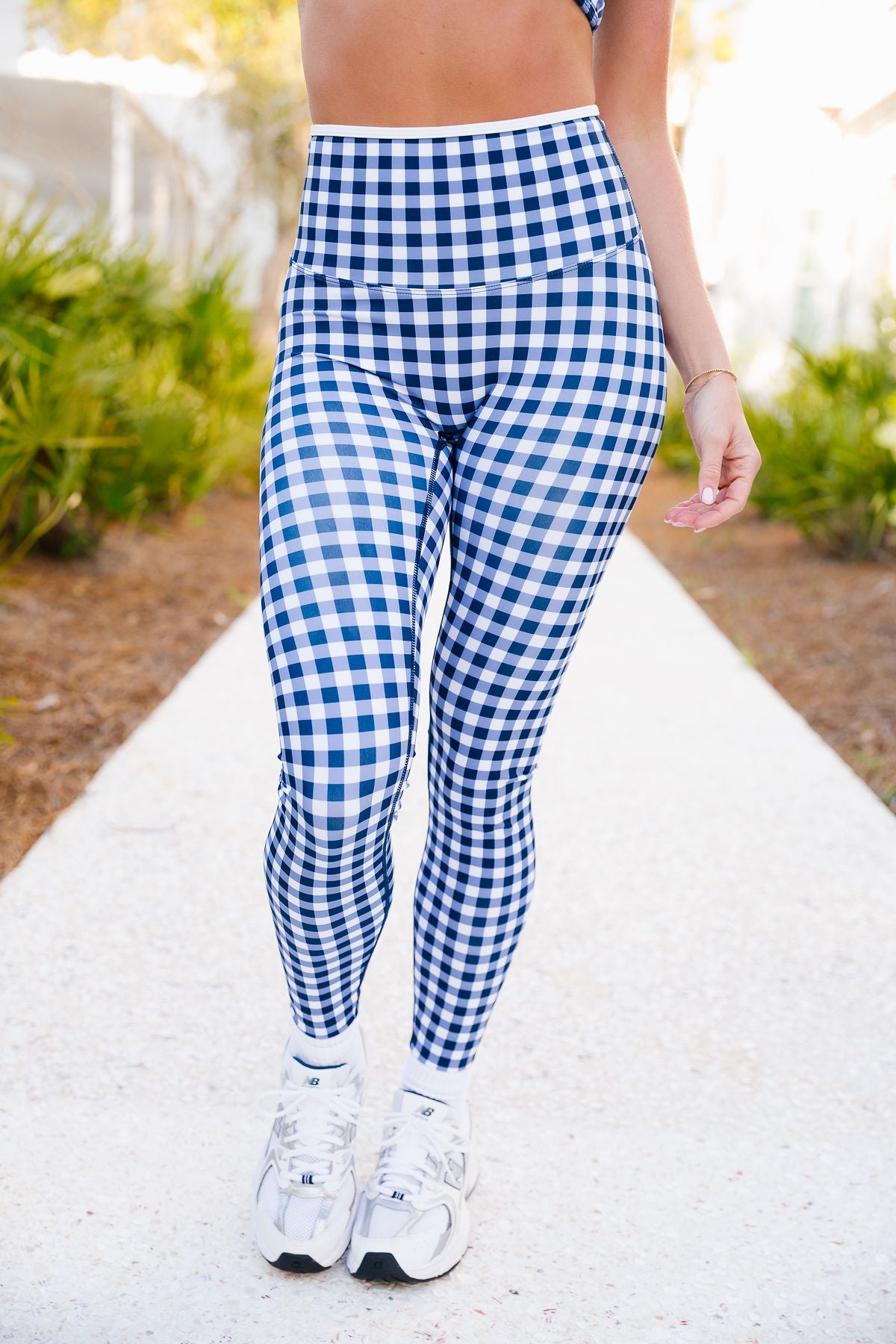Coco Sculpt Leggings - Navy Gingham