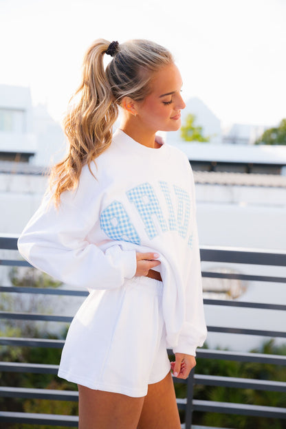 Bride Sweatshirt - Blue Gingham