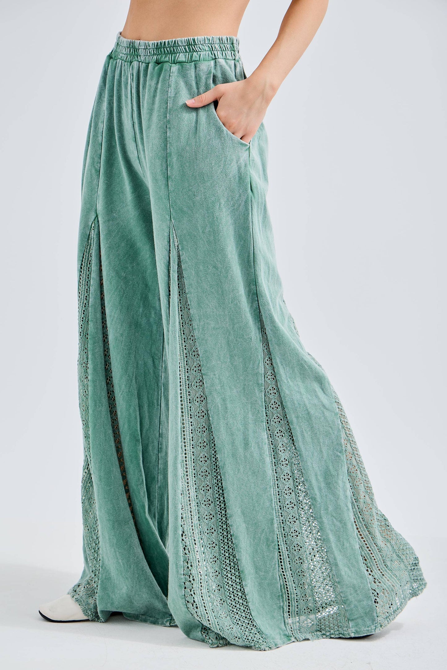 Boho Breeze Lace Flare Pants