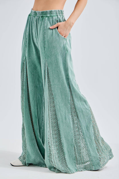 Boho Breeze Lace Flare Pants