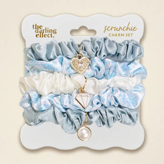 Something Blue Scrunchie Charm Set