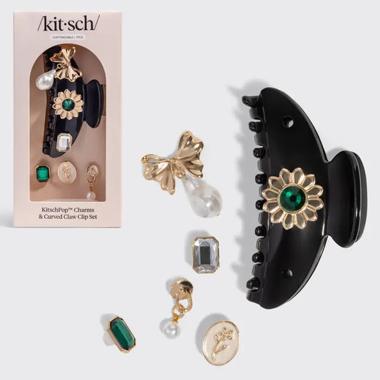 Vintage Black Claw Clip Set