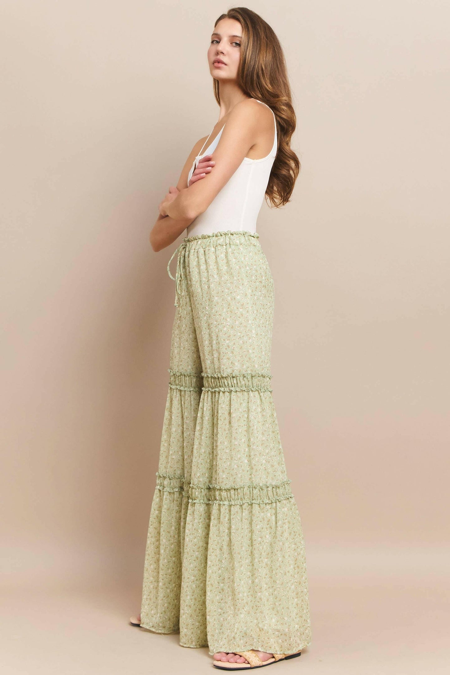 Sunset Stroll Floral Palazzo Pants