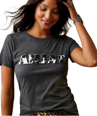 Ariat Ladies Charcoal Cowhide Logo T-Shirt