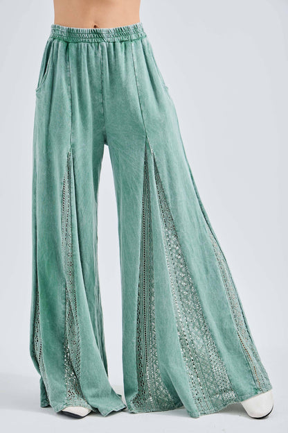 Boho Breeze Lace Flare Pants