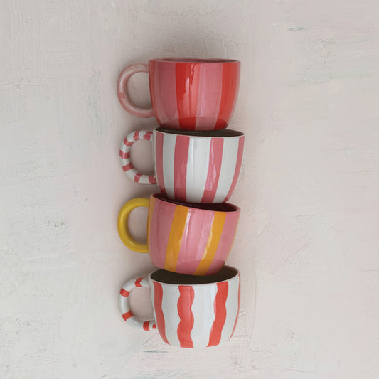 Summer Striped Stoneware Mug