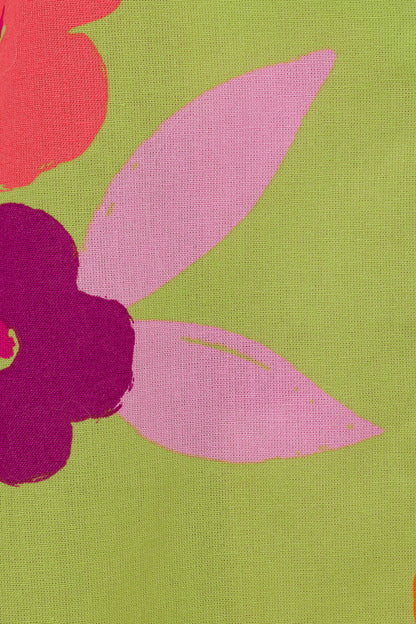 SAMPLE-Drea Top - Lime Floral