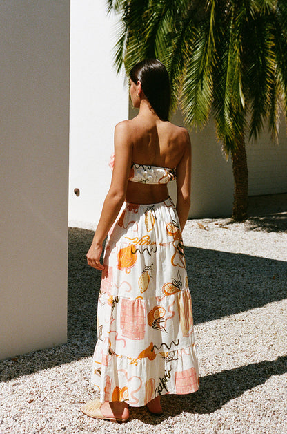 SAMPLE-Aviva Midi Skirt - Amalfi Aperol