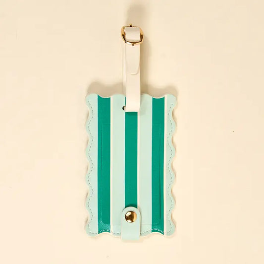 Sicily Stripes Teal Luggage Tag