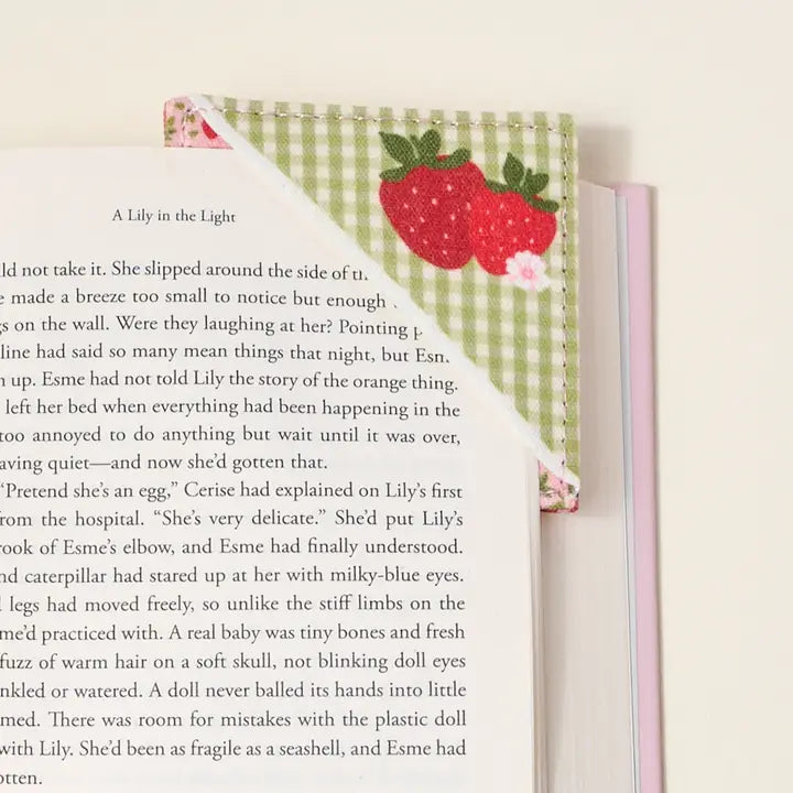 Strawberry Fields Fabric Bookmark