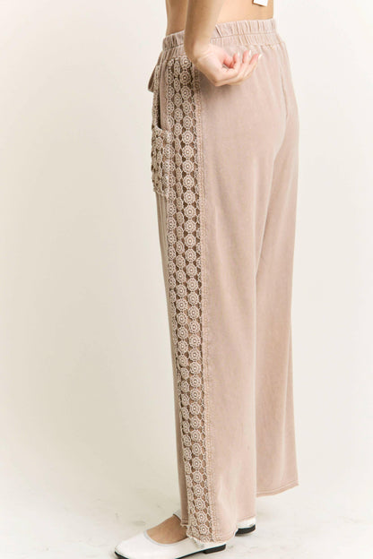 J.Her MineralWash Floral Daisy trim Pants