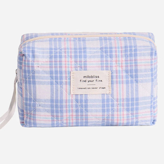 Simple Plaid Makeup Bag (Small)