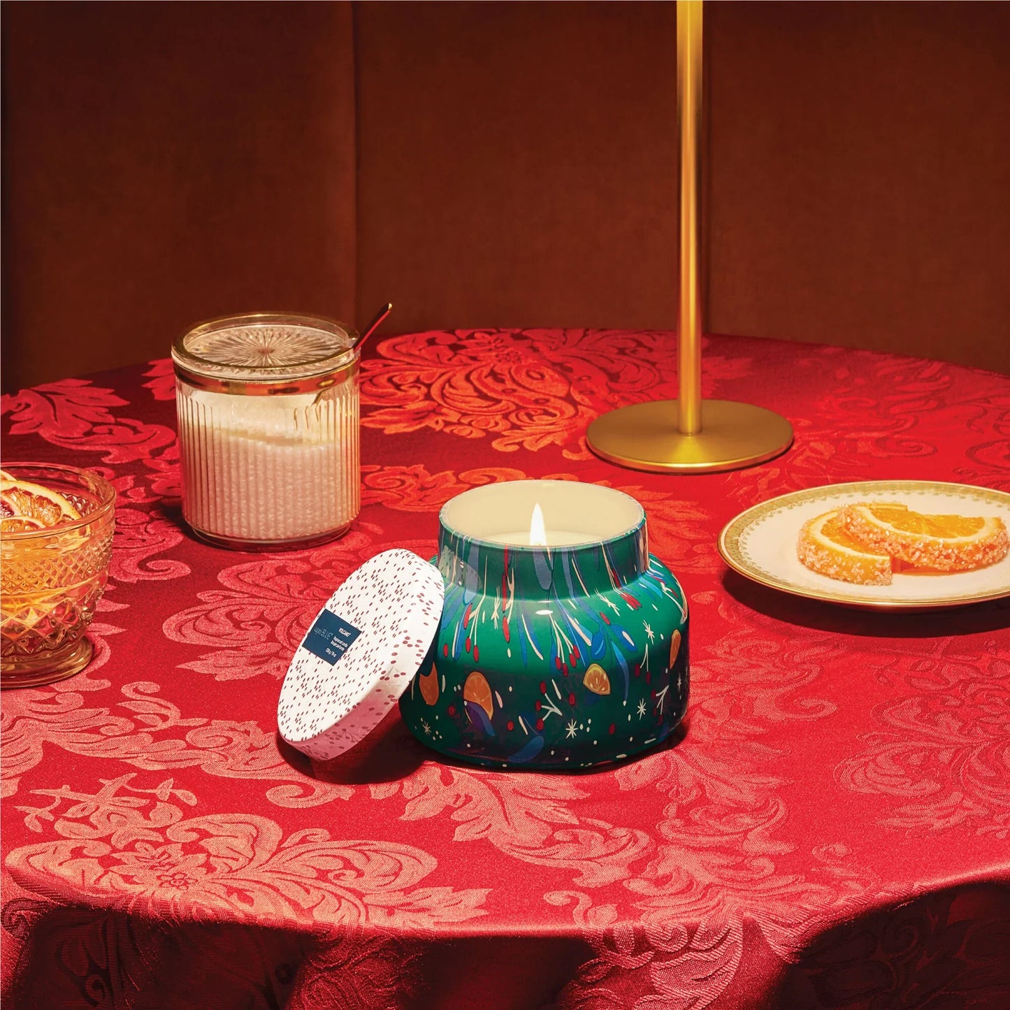 Volcano Holiday Pattern Jar Candle