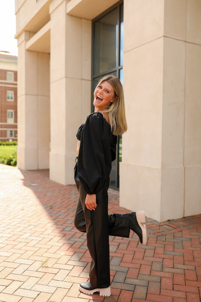 Black Jack Leather Pant  - Black