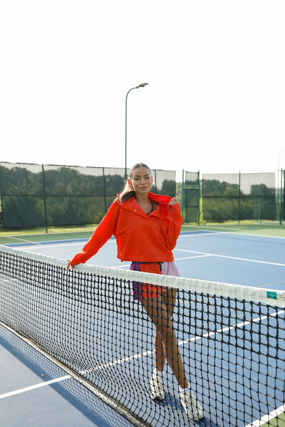 Hooded Pull Over - Orange FREE PEOPLE