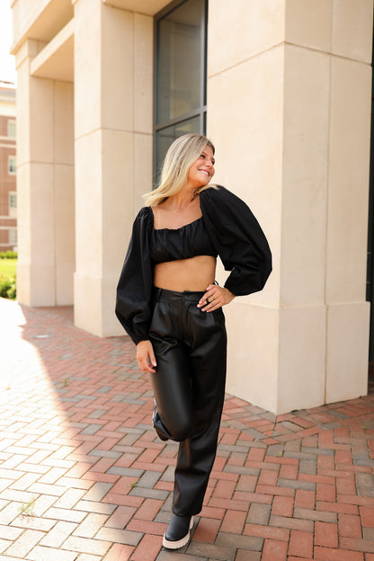 Black Jack Leather Pant  - Black