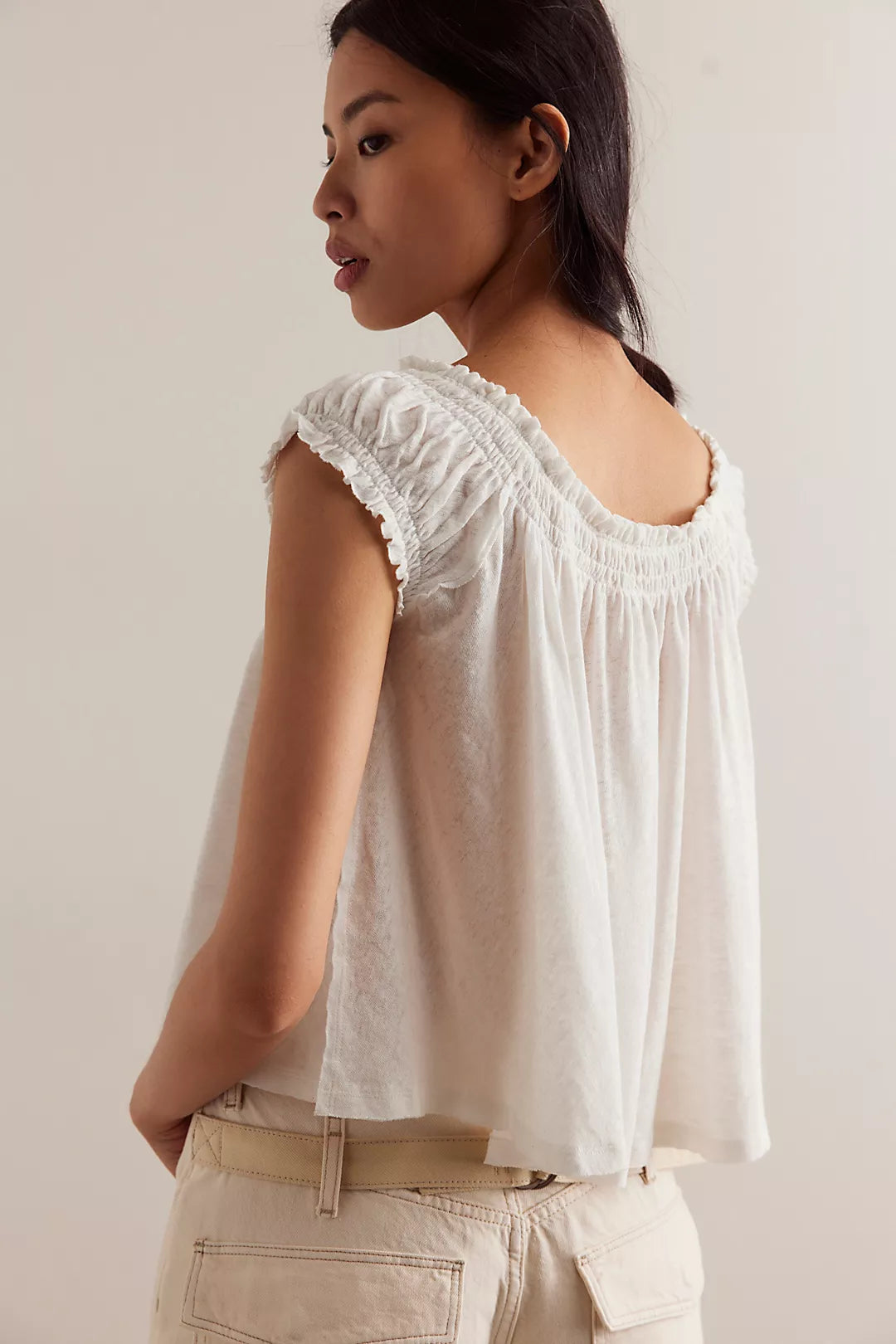 Dahlia Tee - White FREE PEOPLE