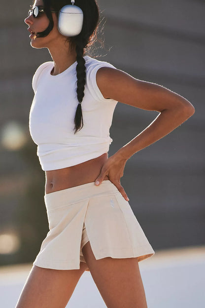 Hot Shot Mini Skort - Cappuccino FREE PEOPLE