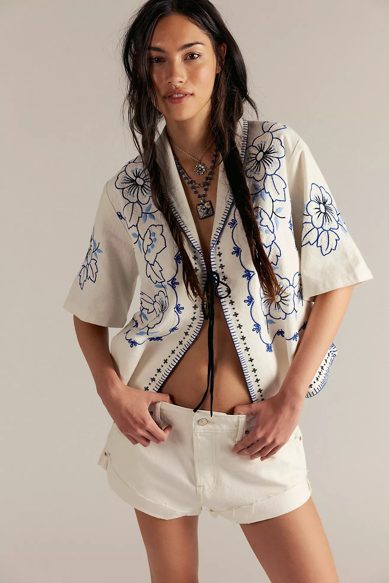 Cali Cuffed Shortie - White FREE PEOPLE