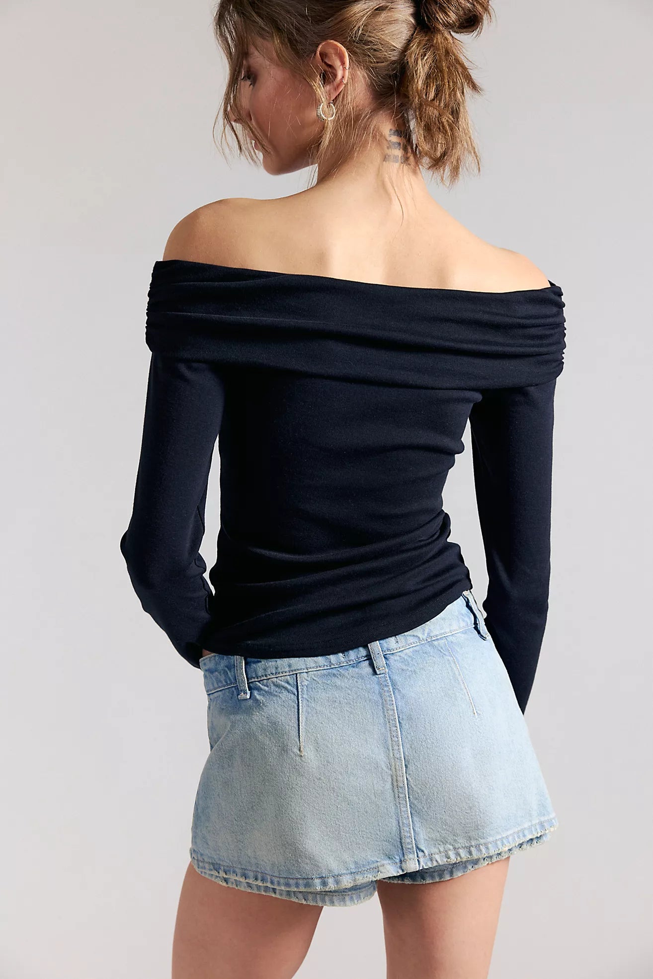 Galivanting Denim Skort - Aegean FREE PEOPLE