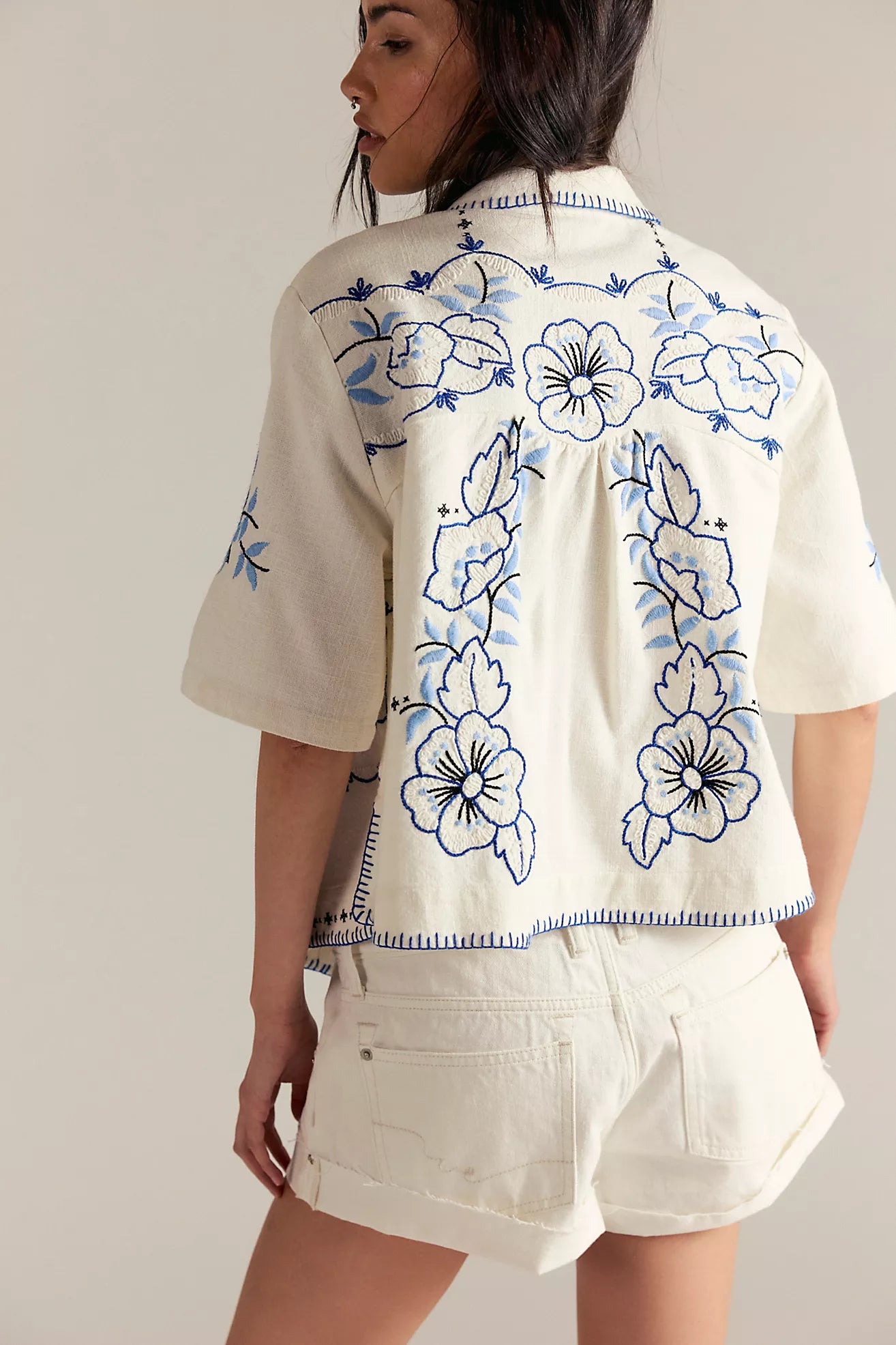 Cali Cuffed Shortie - White FREE PEOPLE