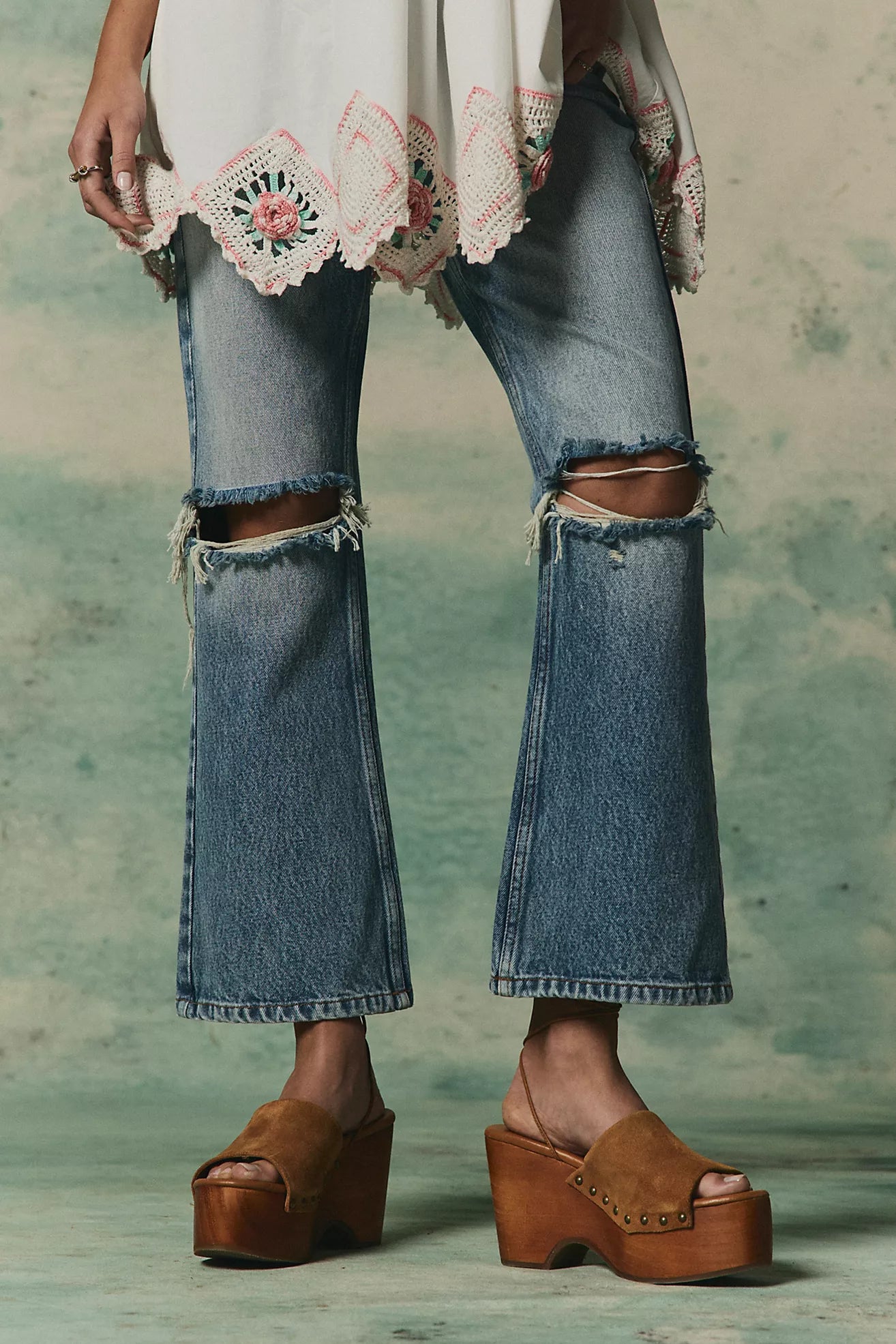 Front Row Wrap Clog - Vachetta Voyage Suede FREE PEOPLE