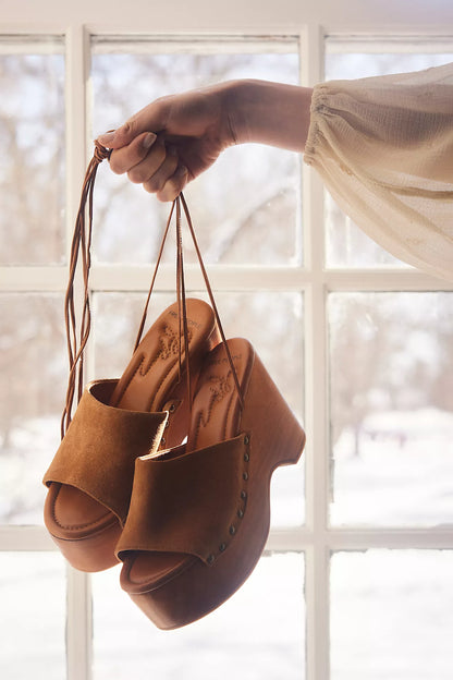 Front Row Wrap Clog - Vachetta Voyage Suede FREE PEOPLE