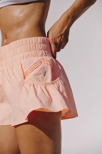 Get Your Flirt On Shorts - Pastel Peach FREE PEOPLE
