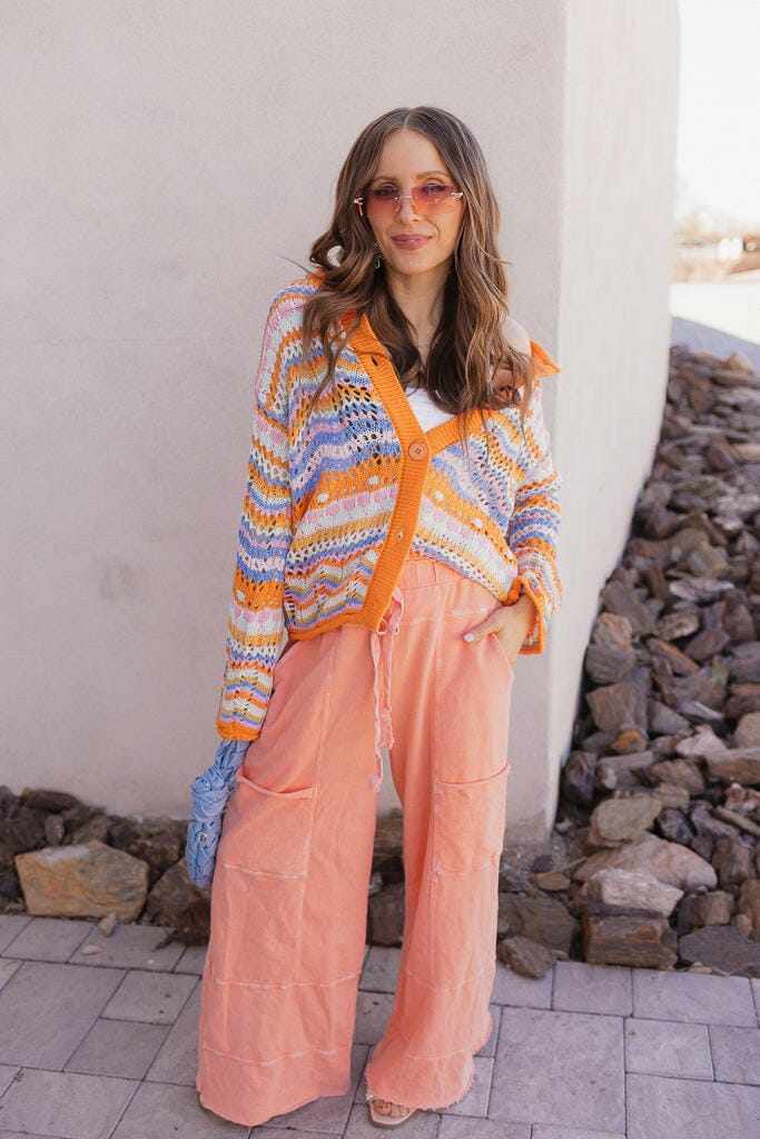 Seaside Breeze Mineral Wash Wide Leg Cropped Pants