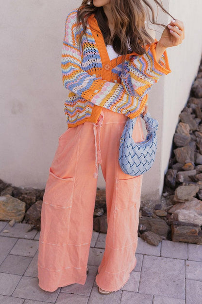 Seaside Breeze Mineral Wash Wide Leg Cropped Pants