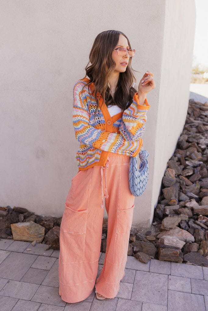 Seaside Breeze Mineral Wash Wide Leg Cropped Pants