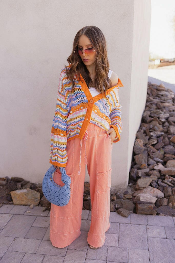 Seaside Breeze Mineral Wash Wide Leg Cropped Pants