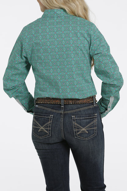 CINCH EMERALD BUTTON-DOWN WESTERN SHIRT